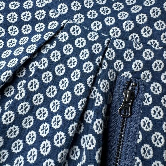 Maeve by Anthropologie Skirt Womens 6 Navy Geometric Print Cotton A Line Pockets - Picture 7 of 12